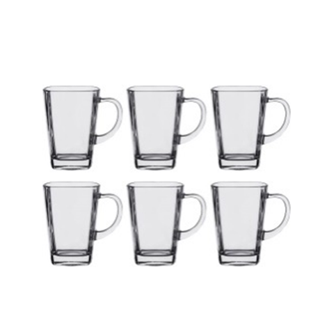 LUMINARC GLASS STERLING TEA MUG, SET OF 6 - CLEAR